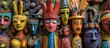 © Dari - Smiling hand-carved folk art, wooden figures, artisan crafts