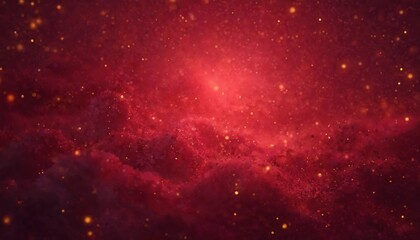 Poster - Dark red velvet textured background with gold particles. Abstract magenta, burgundy texture for decoration and design. Cosmic sky, light nebula, universe, astronomy illustration.