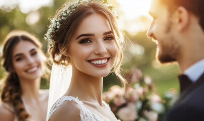 Poster - A beautiful bride at the wedding ceremony