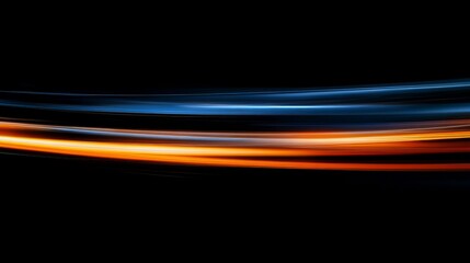 Poster - Light trails on a black background, abstract motion and speed concept