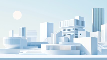 Poster - A minimalist design showing abstract elements of urban property development. 