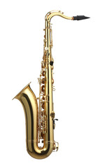 Wall Mural - Jazz. One beautiful saxophone isolated on white