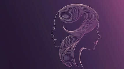 Aufkleber - A sleek International Women's Day logo featuring minimalist design and a purple palette. 