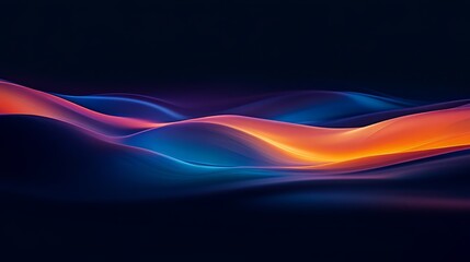 Poster - Abstract wavy colorful pattern on dark background, digital artwork. Modern art and design concept