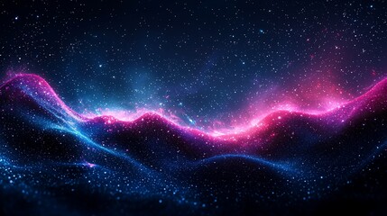 Aufkleber - Abstract cosmic landscape, glowing nebula, space background, digital art, website header