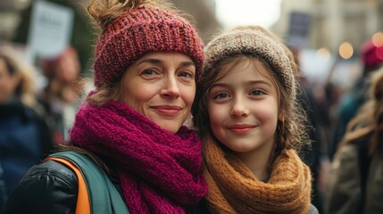 Poster - An emotional International Women's Day march showcasing mothers and daughters advocating for change. 