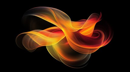 Aufkleber - Abstract digital art with vibrant swirling colors on black background, modern design concept
