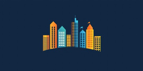 Poster - Iconic logo design showcasing urban and residential property development themes. 