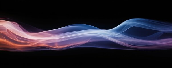 Aufkleber - abstract colorful light wave on black background, digital art concept