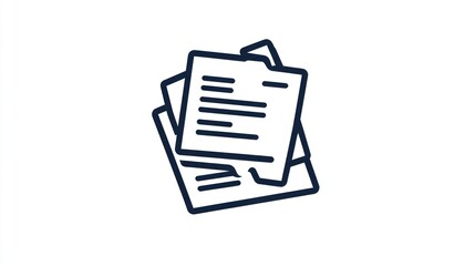 Poster - Stack of Documents Icon, Abstract Line Art, Simple Office Supplies, Flat Design, Digital Graphic, Vector Illustration, Suitable for Website, Apps, Software