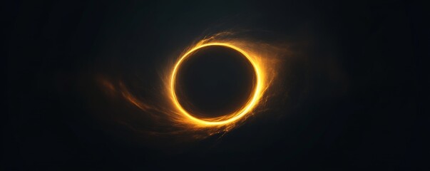 Poster - glowing solar eclipse in dark sky, atmospheric astronomy concept