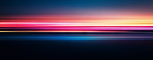 Poster - Colorful light trails on dark background, abstract motion. Futuristic and dynamic concept