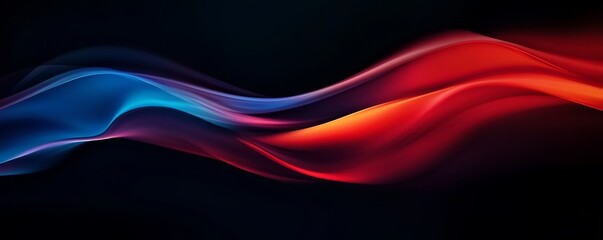 Aufkleber - Colorful abstract wave with black background, digital art concept