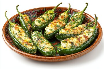 Wall Mural - Stuffed Jalapeño Peppers on Decorative Serving Plate