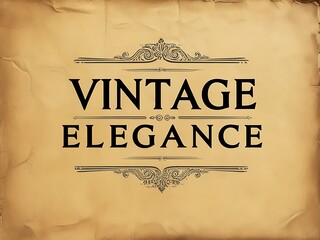 Wall Mural - Vintage Elegance Design On Aged Paper Background