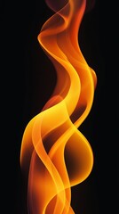 Aufkleber - Abstract orange and black flowing light wave pattern, dynamic movement. Modern art concept