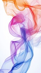 Aufkleber - Colorful abstract smoke art against white backdrop. Vibrant fluid motion and design concept