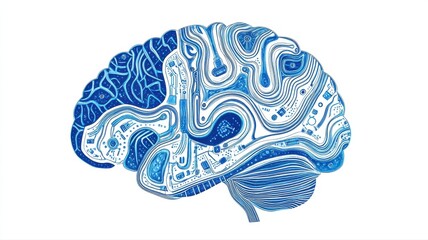 Poster - Abstract Blue Brain Design Reflecting Creativity and Innovation