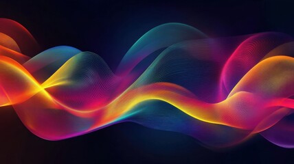 Poster - Colorful Abstract Wave Pattern in Bright Vibrant Tones