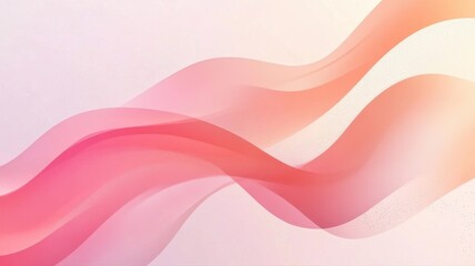 Poster - Fluid Waves of Soft Pink and Peach Colors on Light Background