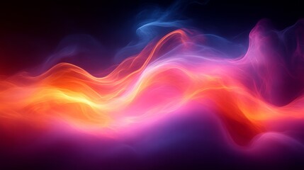 Aufkleber - Colorful abstract wave of smoke in vibrant colors, digital art concept