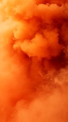 Poster - Orange smoke cloud background, abstract art. Vibrant color and texture concept