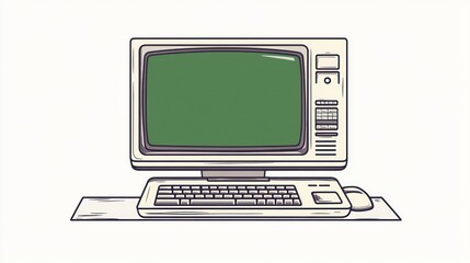 Poster - Retro computer illustration, simple design
