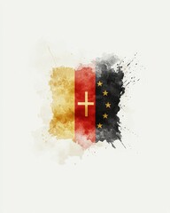 Poster - Abstract Representation of the German Flag with Colorful Watercolors and Texture