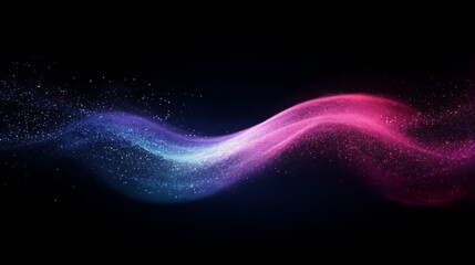 Aufkleber - Colorful light wave on dark background, digital abstract motion. Artistic and creative concept