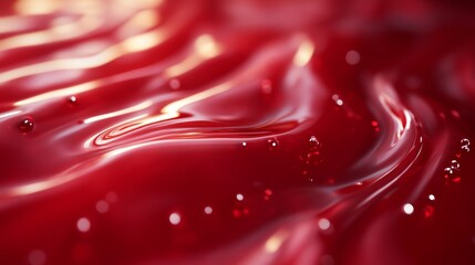 Aufkleber - Rippling red liquid with droplets, abstract texture. color and fluidity concept