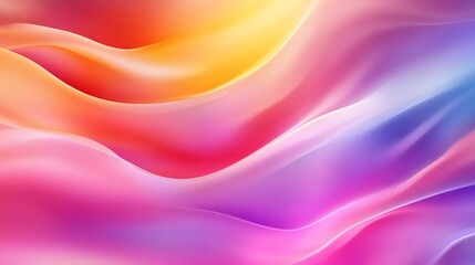 Aufkleber - Abstract colorful waves with gradient hues, vibrant background. Art and design concept