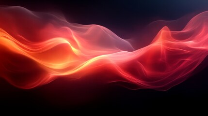 Aufkleber - Abstract fiery red and orange smoke on dark background, dynamic and fluid art concept