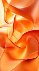 Poster - Abstract orange fluid silk waves, modern design concept
