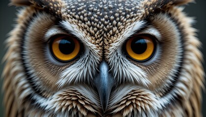 Majestic owl close-up wildlife habitat photography natural setting eye-level gigapixel cgi