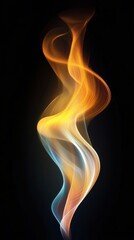 Aufkleber - Abstract flame-like light waves against dark background, mystical energy concept