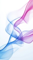 Poster - Abstract wavy lines in blue and pink on white background, modern art and design concept