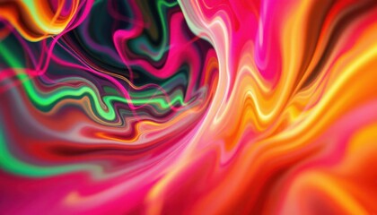 Poster - Vivid multicolor abstract swirling pattern with fluid shapes and bright hues