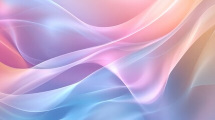 Poster - Abstract pastel colored background with flowing waves, soft gradient. Tranquil and harmonious design concept