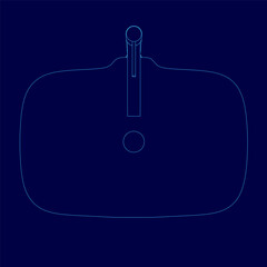 Poster - A blue image of a sink with a faucet. The sink is shown in a blue drawing