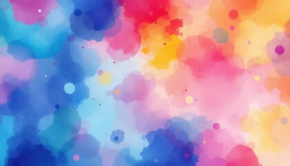Poster - Colorful abstract watercolor background with vibrant multicolored paint splatters