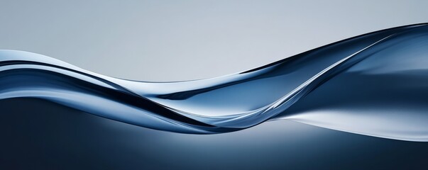 Aufkleber - Abstract fluid wave with blue tones, digital art concept