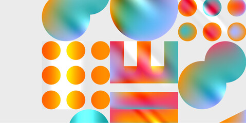 Poster - Circles and triangles modern art. Vector Illustration For Wallpaper, Banner, Background, Card, Book Illustration, landing page