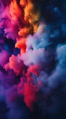 Aufkleber - colorful abstract smoke in dark background, creative art concept