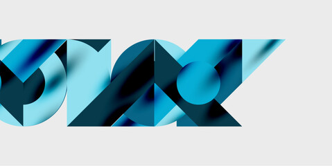 Aufkleber - Modern abstract background featuring circles, lines, and triangles in a dynamic geometric composition. Perfect for stylish, tech, or creative-themed designs