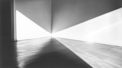 Poster - Light and Shadow Play in Minimalist Interior Corner