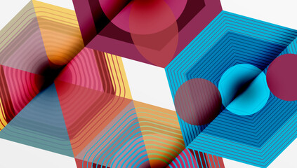 Aufkleber - Hexagons design geometric abstract background