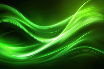 Aufkleber - Abstract green wave design with flowing light patterns, creating a sense of motion and tranquility, suitable for backgrounds or digital art projects