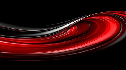 Poster - Red and black swirling abstract art, dark background, design element, website banner