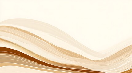 Wall Mural - Abstract Beige and Brown Wave Design