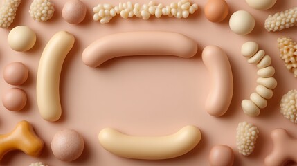 Poster - Abstract pastel shapes create a modern art design